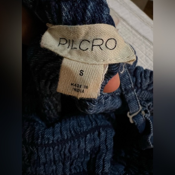 Anthropologie‎ Pilcro Chambray Wide Leg Smocked Jumpsuit Womens Size Small - Picture 8 of 10